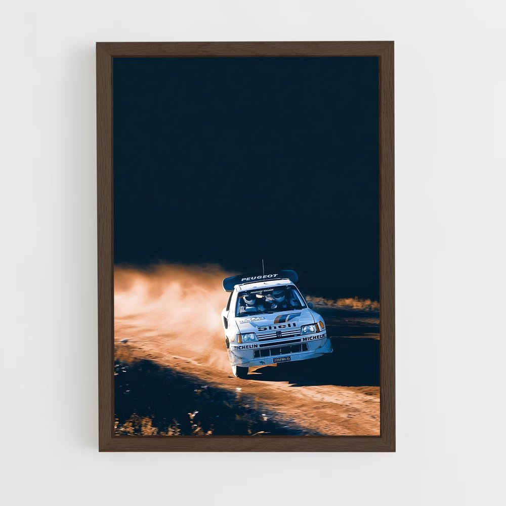 Poster splendide course de rallye – affiche Peugeot (vue 5)